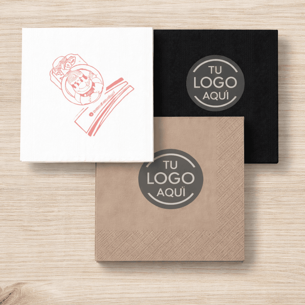 Servilleta lisa con Cenefa o Gofrado contiguo